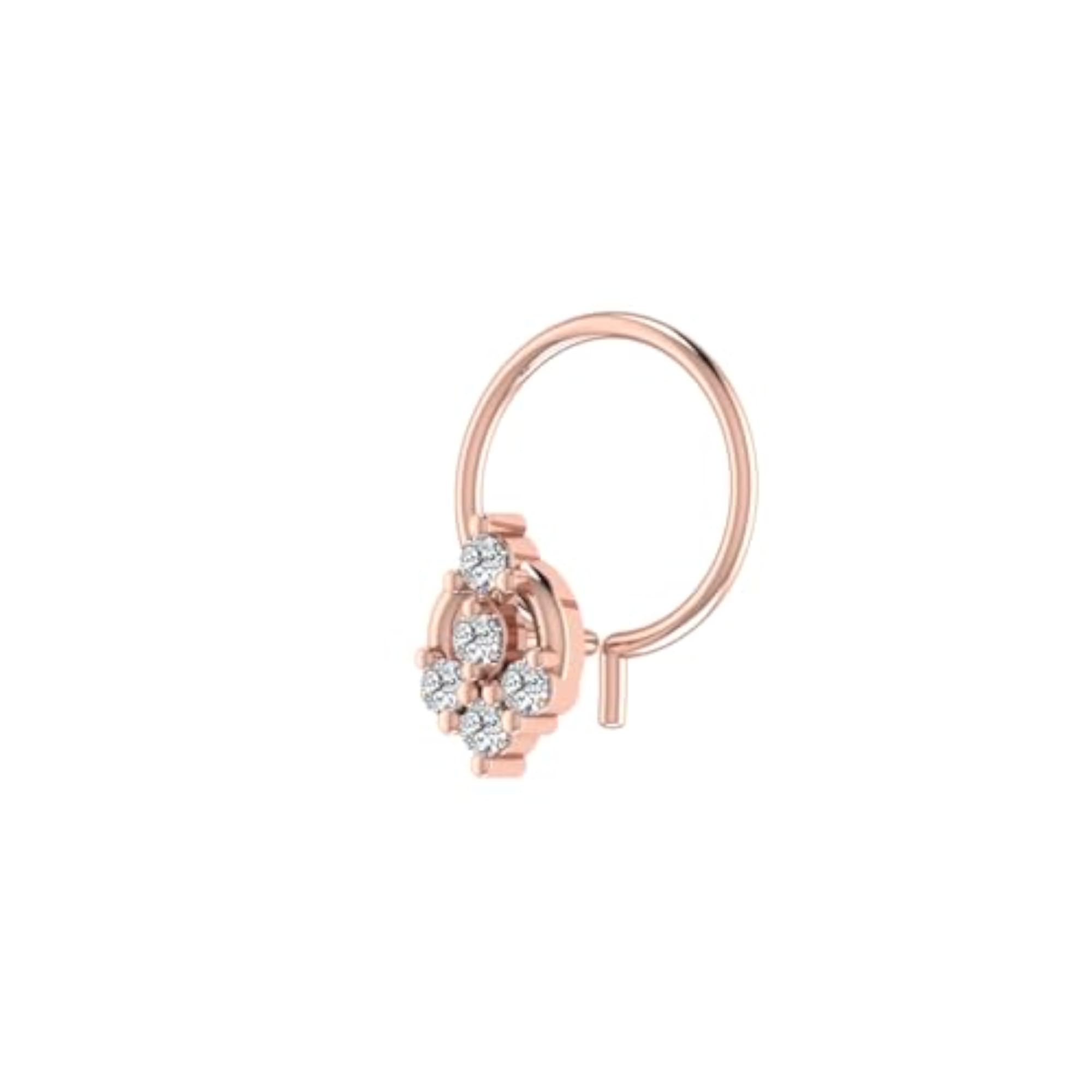 Women's 14Kt Rose Gold Stud Nosering, Chic